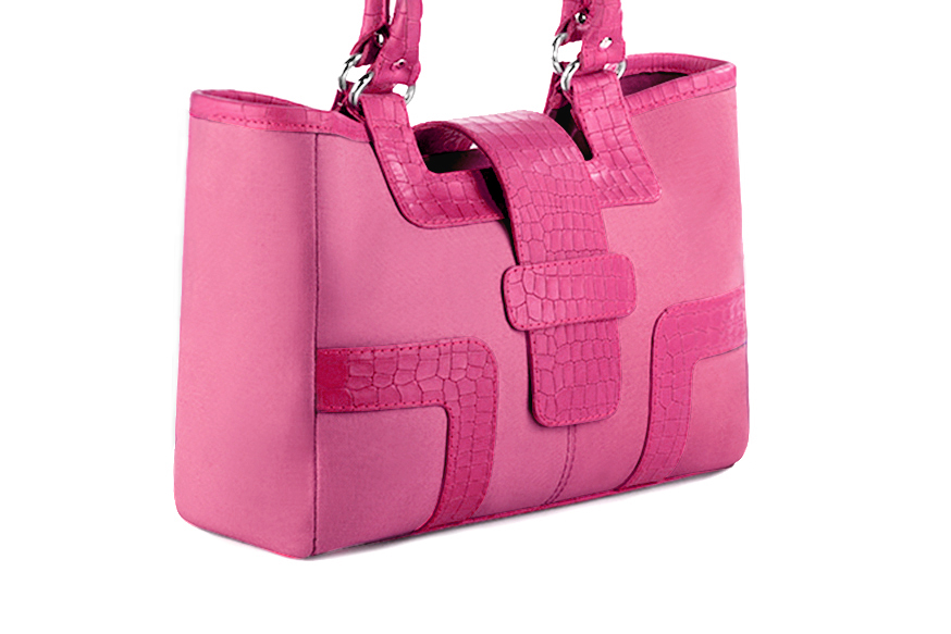 Dress handbag in hot pink and fuchsia pink - Front view